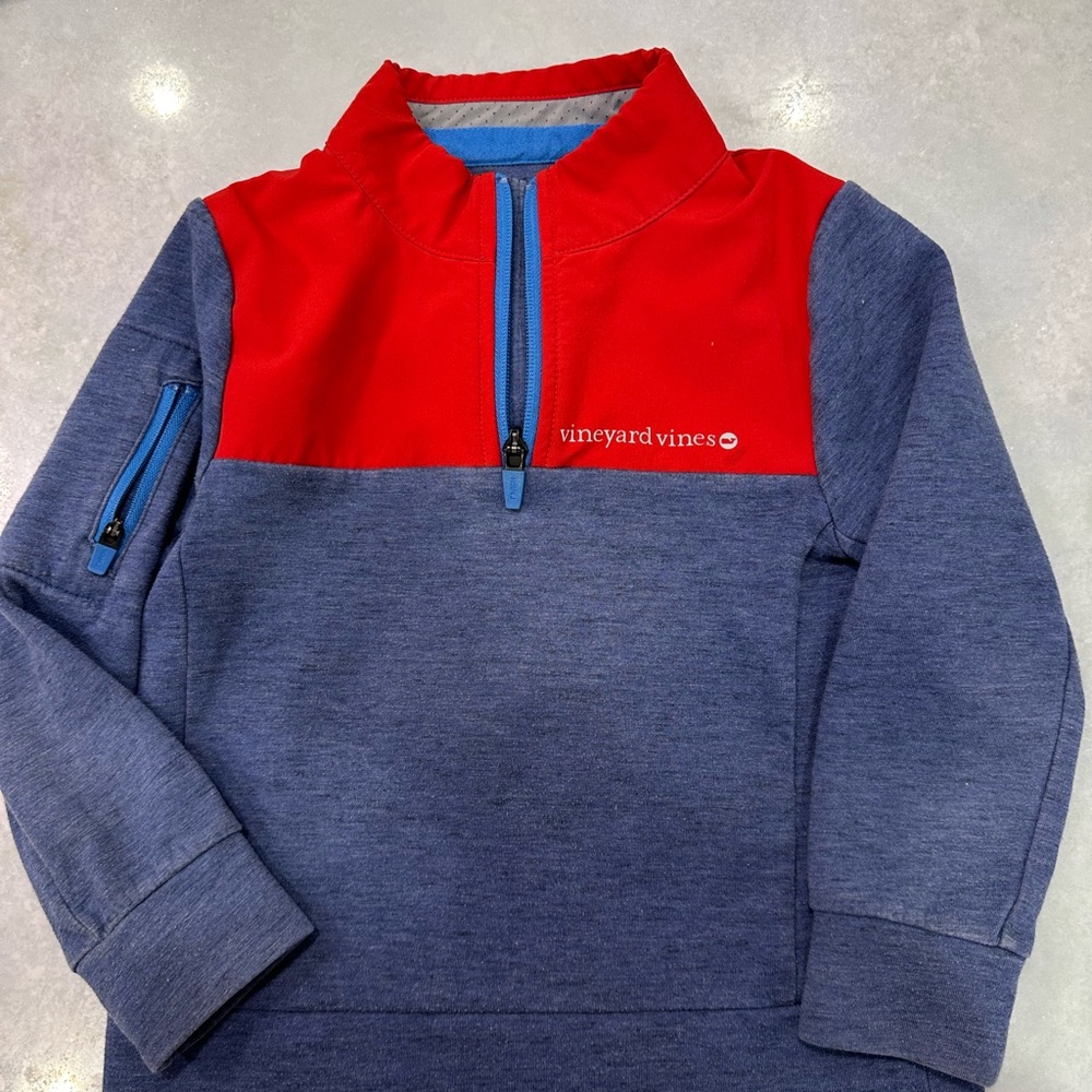 Vineyard Vines Kids' Red and Blue Pullover